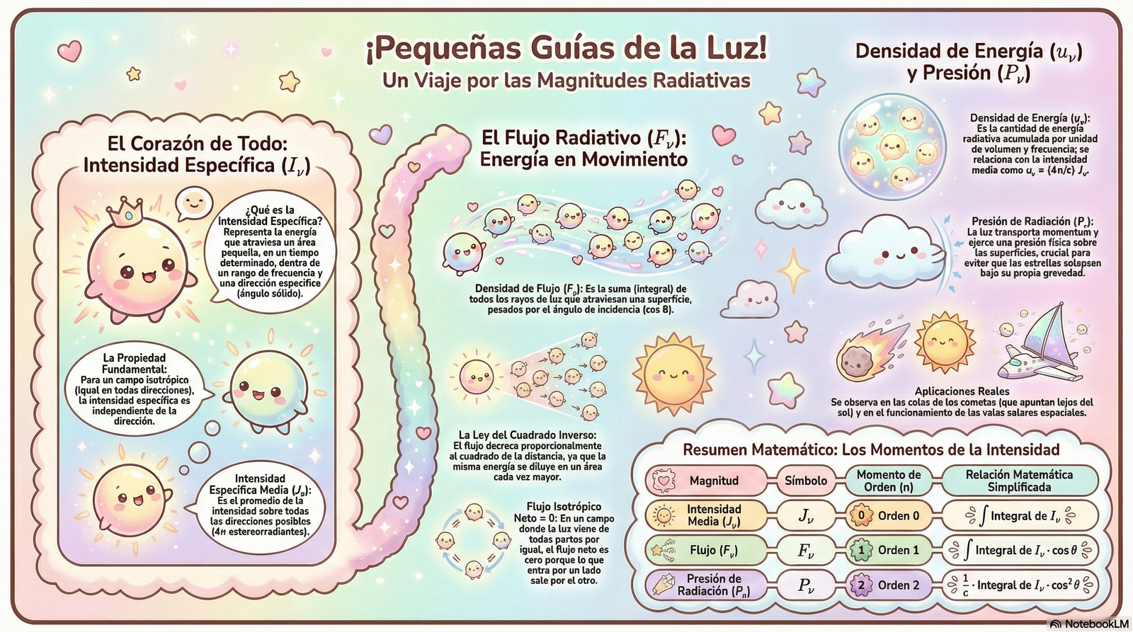 Radiación, flujo e intensidad de la luz · Astronomía General · Clase 4 · Lámina 1