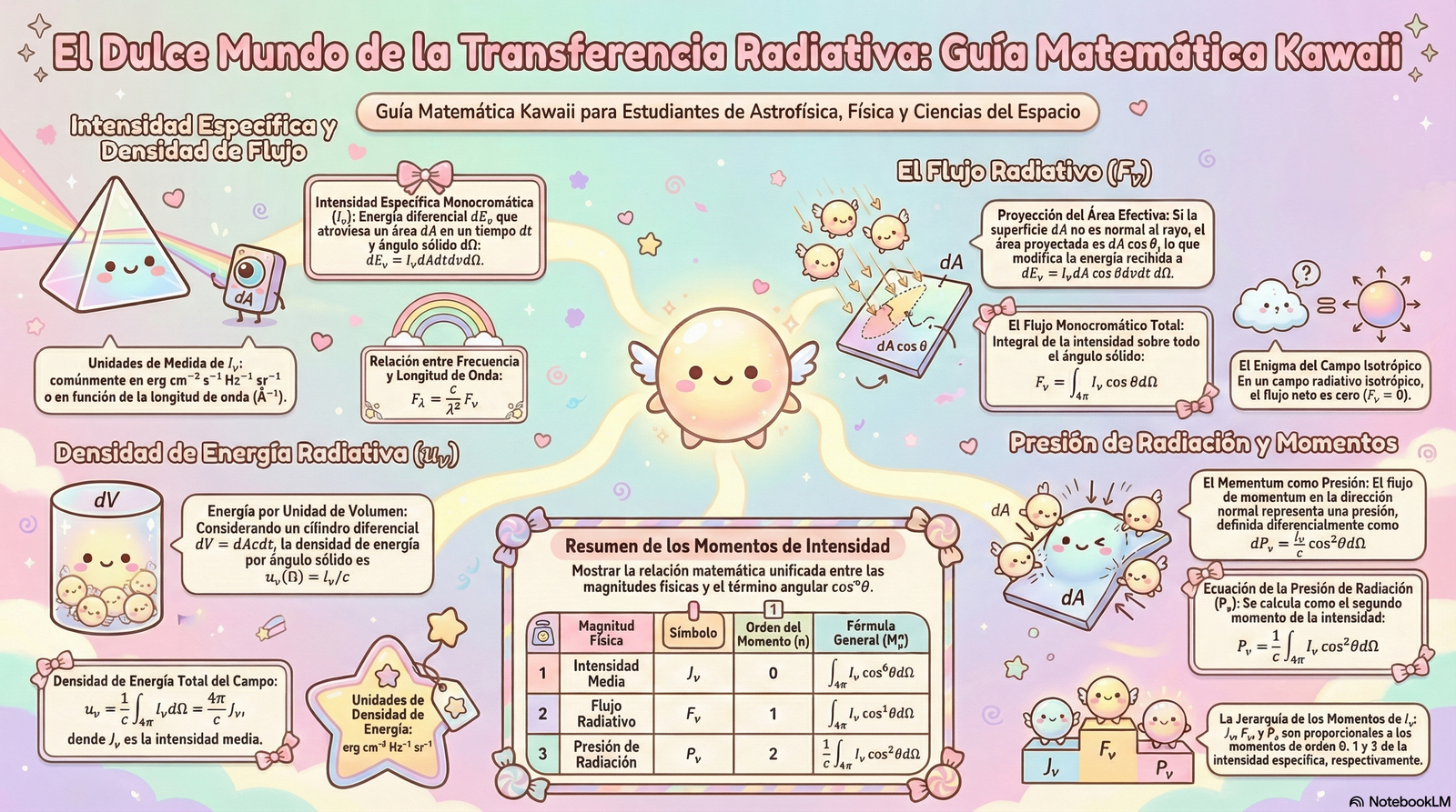 Radiación, flujo e intensidad de la luz · Astronomía General · Clase 4 · Lámina