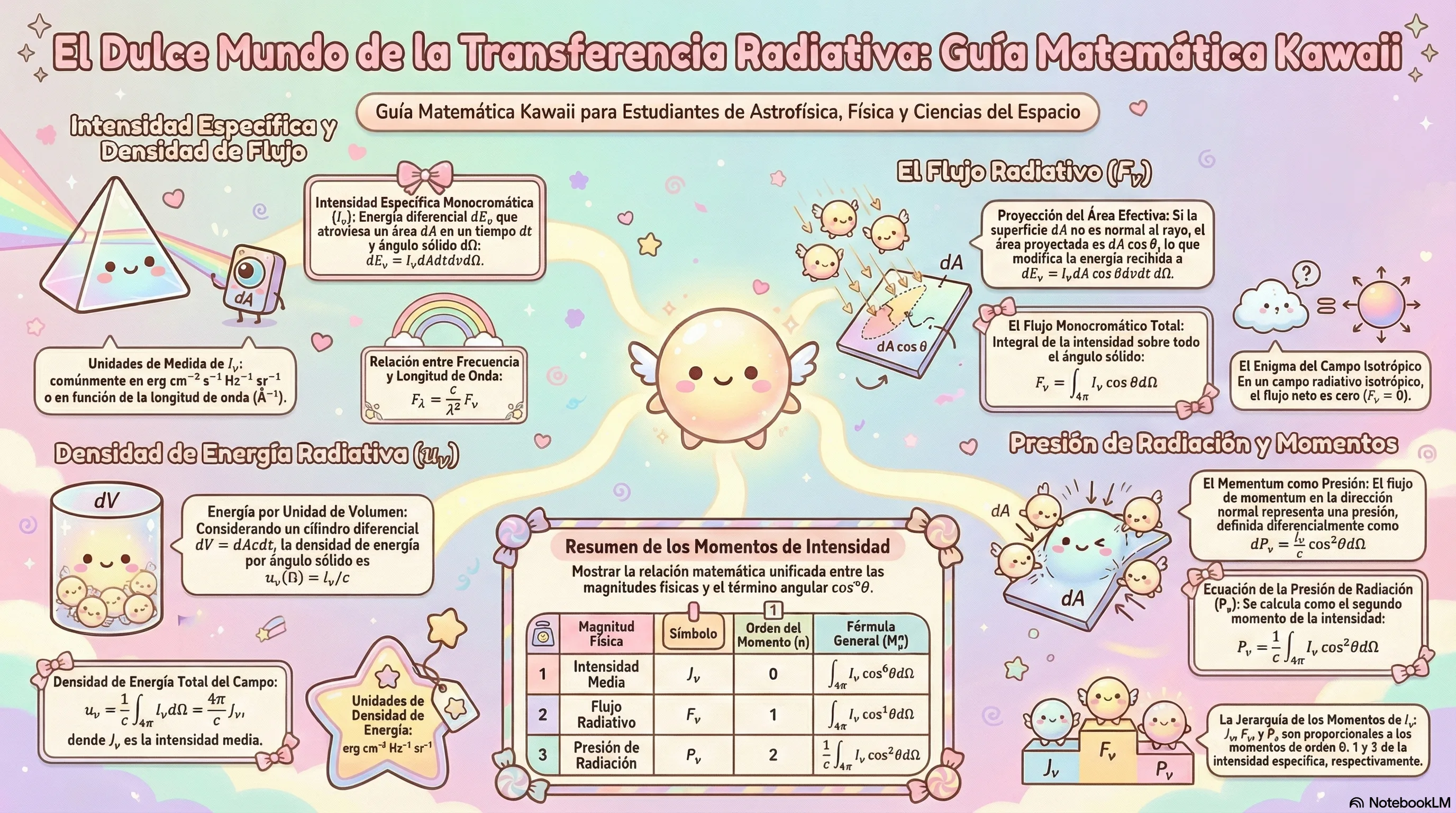 Radiación, flujo e intensidad de la luz · Astronomía General · Clase 4 · Lámina