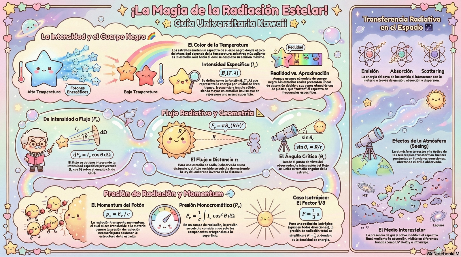 Radiación estelar: intensidad, flujo y presión de radiación · Astronomía General · Clase 5 · Lámina