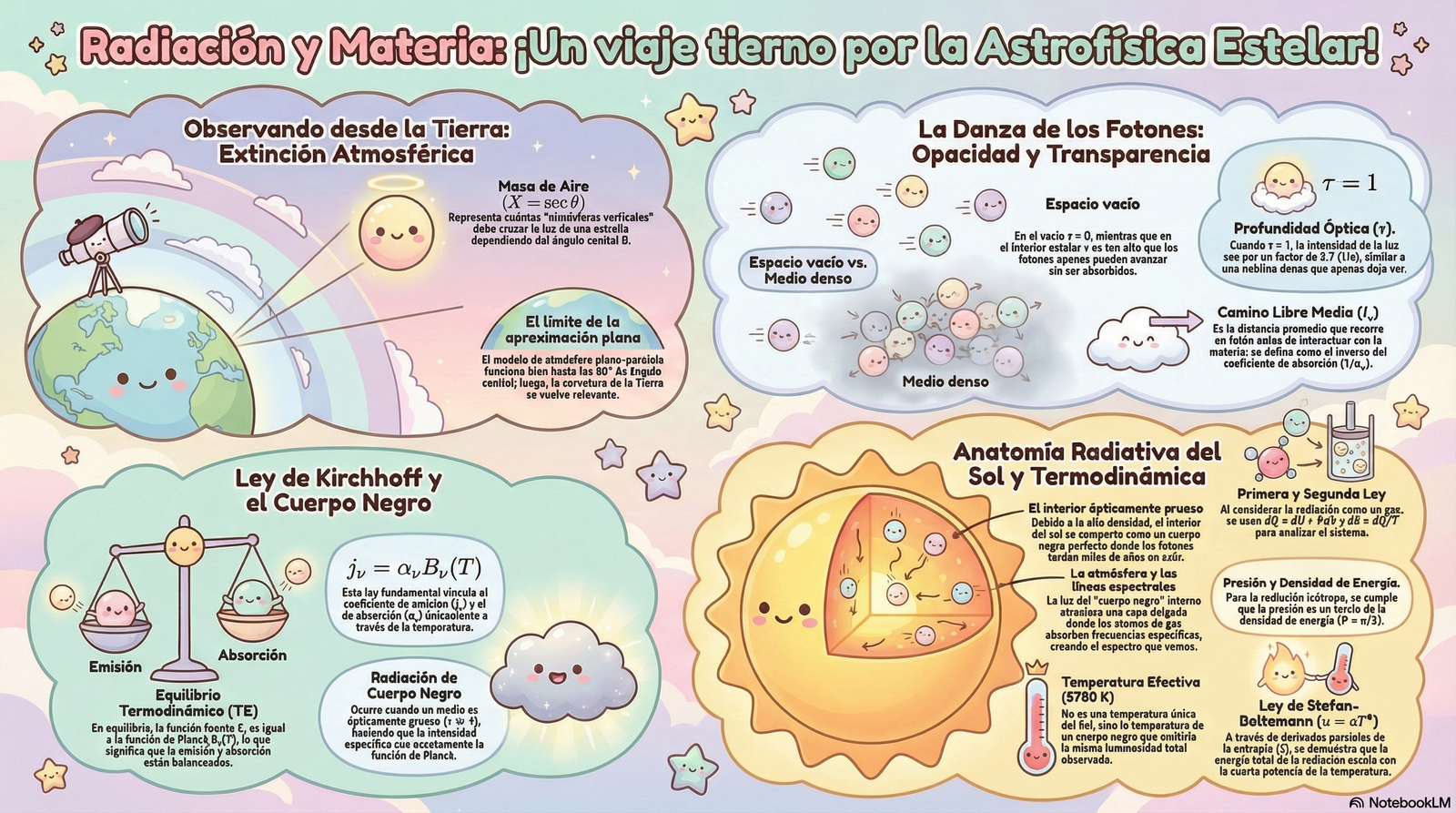 Profundidad óptica y solución formal del transporte radiativo · Astronomía General · Clase 9 · Lámina