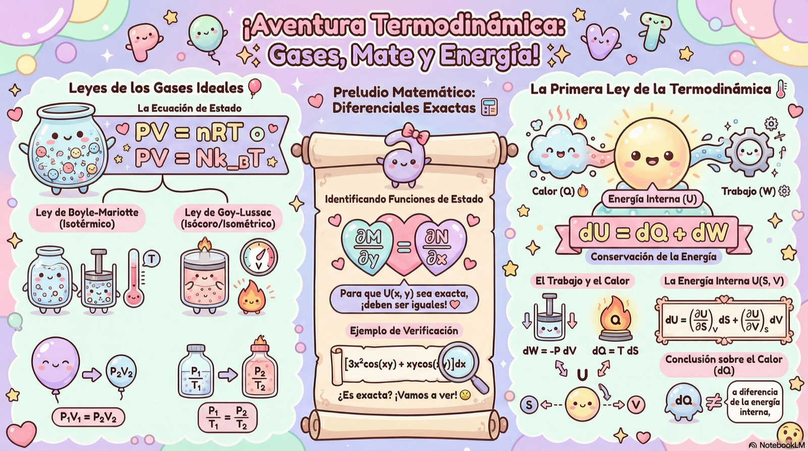 Gases ideales, diferenciales exactas y la primera ley · Clase 3 Termo