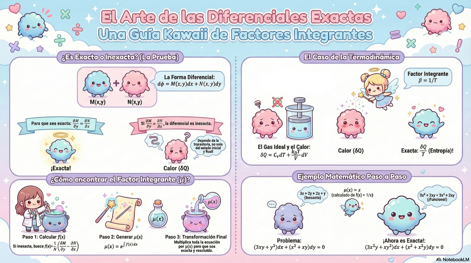 Diferenciales exactas, factor integrante y calor · Clase 4 Termo